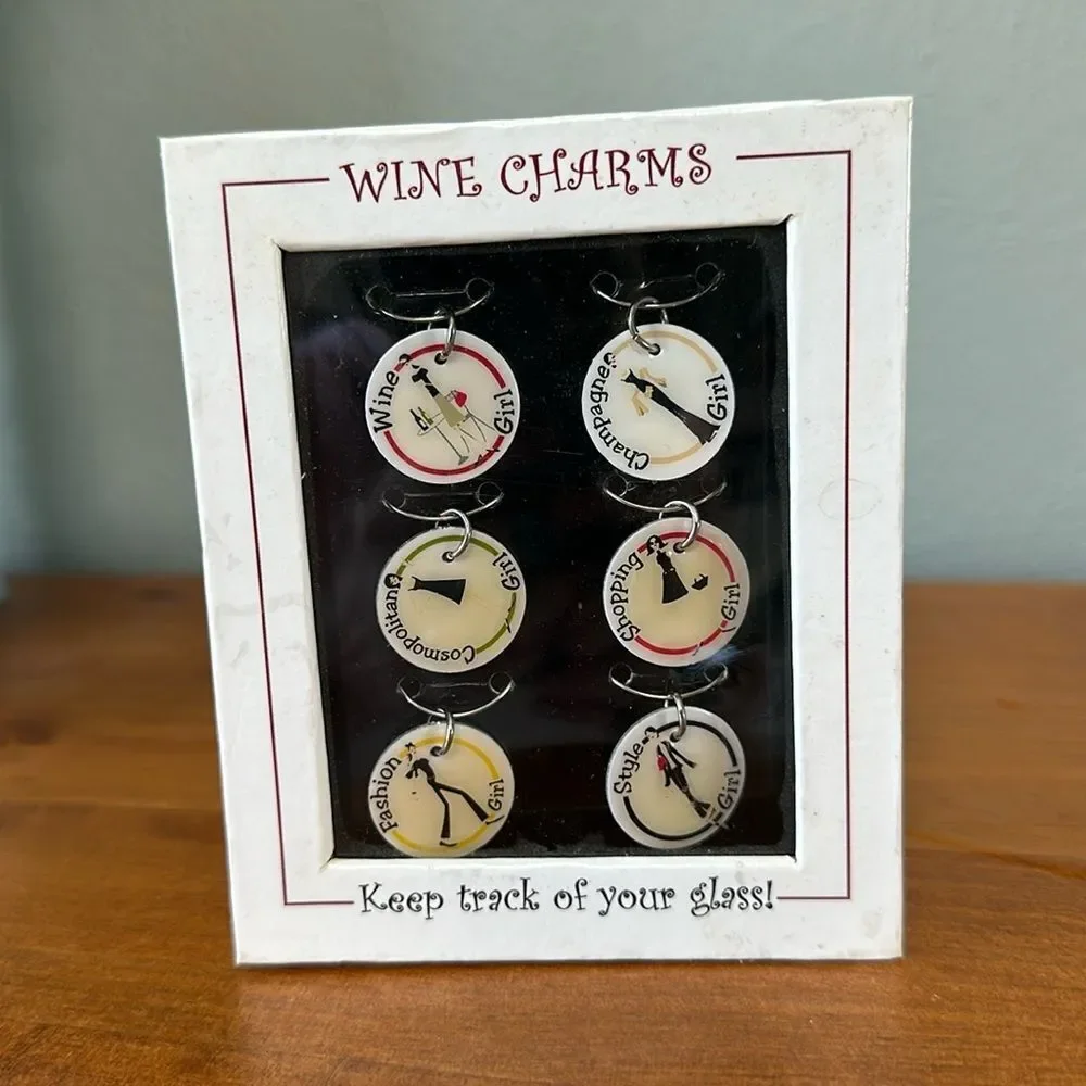 Santa Barbara Personality Wine Charms champagne cosmopolitan shopping fashion